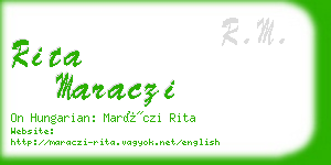 rita maraczi business card